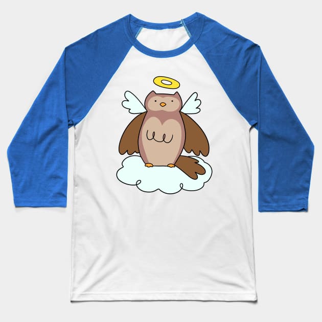 Cloud Angel Owl Baseball T-Shirt by saradaboru